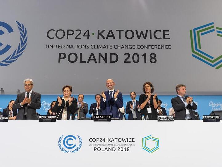 Konferenzpräsident Michal Kurtyka (M) über die neuen Klimaschutz-Regeln: "1000 kleine Schritte nach vorne."