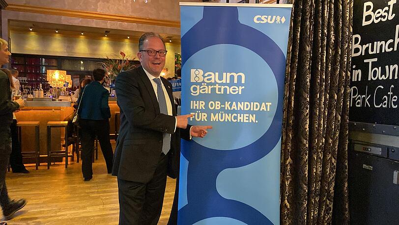 Der M&uuml;nchner CSU-Fraktionschef Manuel Pretzl bei der Wahlparty im Park Caf&eacute;.