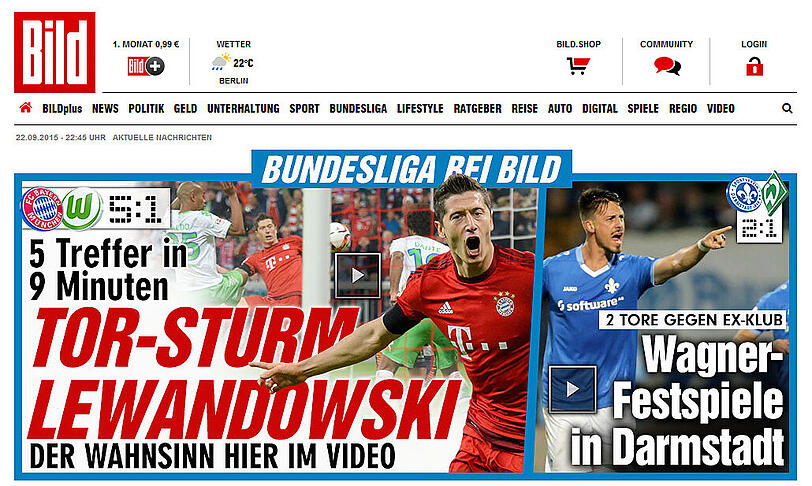 Die Bild spricht von einem "Tor-Sturm"