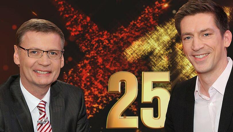Günther Jauch (l.) und Steffen Hallaschka moderieren gemeinsam die Jubiläumssendung Günther Jauch (l.) und Steffen Hallaschka moderieren gemeinsam die Jubiläumssendung
