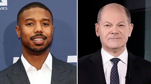 Michael B. Jordan (l.) und Olaf Scholz haben es in die Liste der "100 einflussreichsten Personen" geschafft.