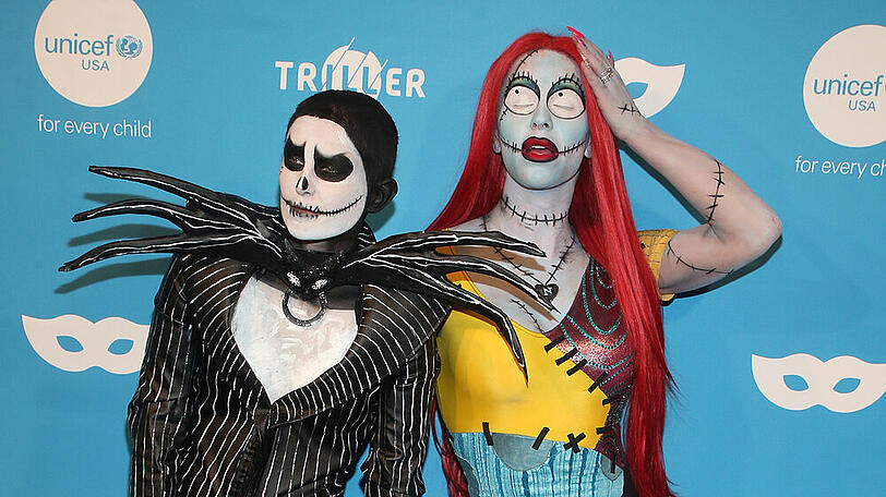 Akkurat verkleidet: Als die Hauptfiguren aus dem Film "Nightmare Before Christmas"