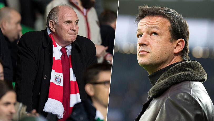 FCB-Präsident Uli Hoeneß (l.) reagierte am Samstag auf die Aussagen von Frankfurts Sportchef Fredi Bobic. FCB-Präsident Uli Hoeneß (l.) reagierte am Samstag auf die Aussagen von Frankfurts Sportchef Fredi Bobic.