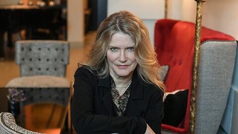 Die deutsche Schauspielerin und Sängerin Barbara Sukowa im Februar 2020 bei einem Pressetermin im Berliner Hotel de Rome.