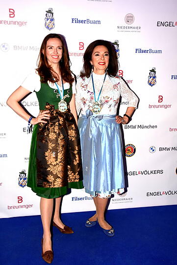 Uschi D&auml;mmrich von Luttitz mit Tochter Stephanie.