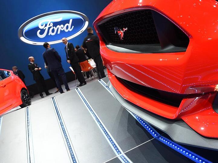 Ein Ford Mustang auf der Automesse in Genf: