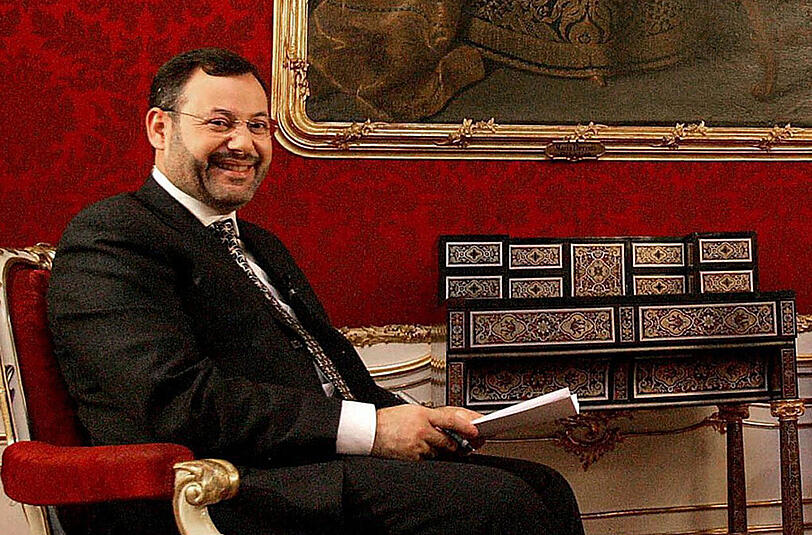 Der ägyptische TV-Journalist Ahmed Mansur, hier in Wien bei einem Interview mit dem österreichischen Präsidenten Fischer. (Archivbild)