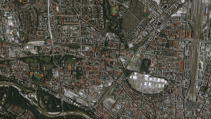 Sehr auffällig: Die Theresienwiese sticht aus dem üblichen Stadtbild heraus. Sehr auffällig: Die Theresienwiese sticht aus dem üblichen Stadtbild heraus.