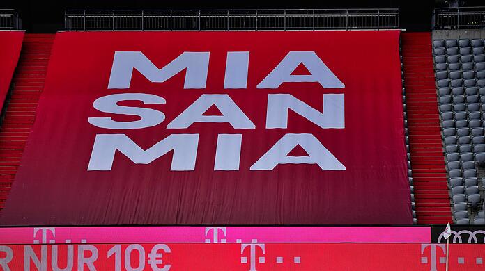 Strahlt beim FC Bayern an jeder Ecke: Der Slogan "Mia san Mia".