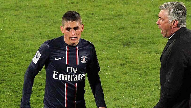 Der Schüler und sein Mentor: Marco Verratti (l.) und Carlo Ancelotti arbeiteten gemeinsam bei Paris Saint-Germain. Der Schüler und sein Mentor: Marco Verratti (l.) und Carlo Ancelotti arbeiteten gemeinsam bei Paris Saint-Germain.