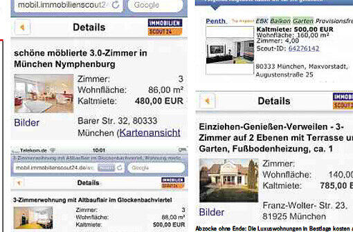 Penthouse gefällig? Bei den angeblichen Schnäppchen-Wohnungen hat der Betrüger sich nicht mal die Mühe gemacht, unterschiedliche Bilder ins Netz zu stellen.