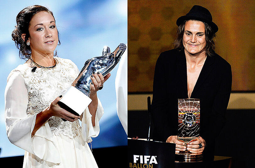 Nadine Keßler und Nadine Angerer sind als Weltfußballerin 2014 nominiert.