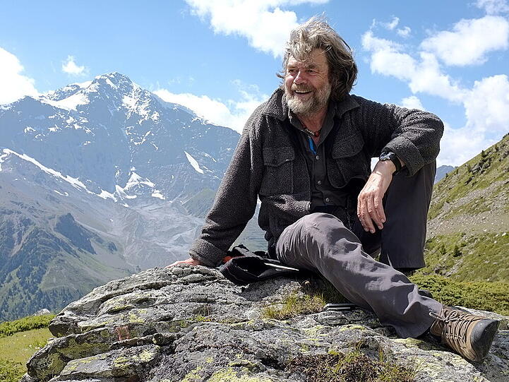 Da, wo er ist sich am wohlsten fühlt: Reinhold Messner in den Alpen