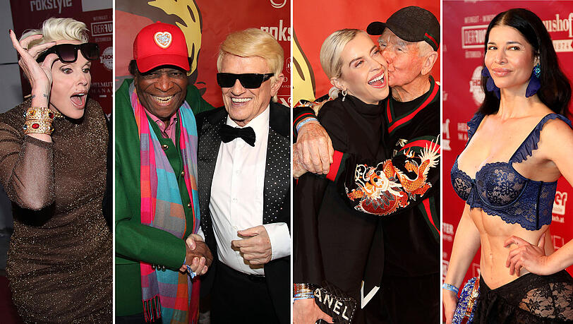 Heino begr&uuml;&szlig;t seine Star-G&auml;ste und sagt der AZ: "Wollen nicht kleckern, sondern klotzen". Die Fotos des Abends...