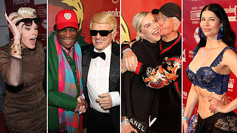 Heino begr&uuml;&szlig;t seine Star-G&auml;ste und sagt der AZ: "Wollen nicht kleckern, sondern klotzen". Die Fotos des Abends...