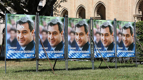 Markus Söder in mehrfacher Ausführung.
