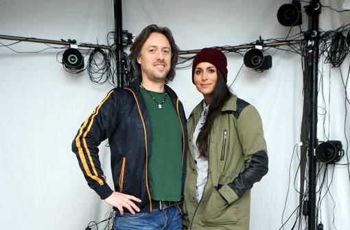 Oliver Frank und Partnerin Susanne Schäftner (21) im Studio.
