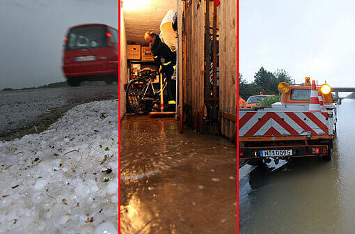 Sturm, Hagel, Regenschauer - starke Unwetter suchten Bayern in der Nacht vom Dienstag auf den Mittwoch heim.