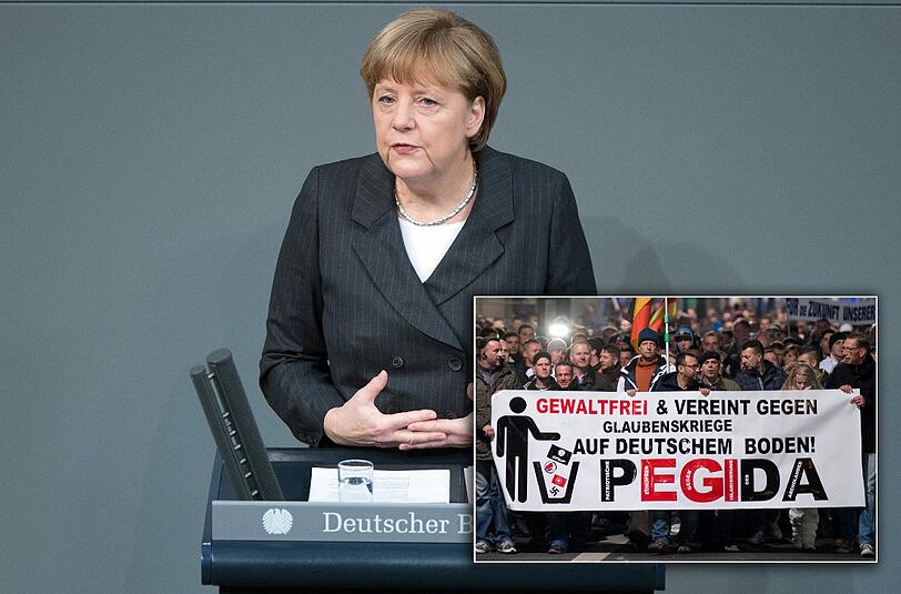 Angela Merkel will eine Beschädigung des Grundrechts auf Versammlungsfreiheit wegen Terrordrohungen nicht hinnehmen
