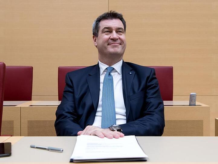 Markus Söder (CSU), Ministerpräsident von Bayern, nimmt an einer Sondersitzung des bayerischen Landtags teil. Foto: Sven Hoppe/Archiv