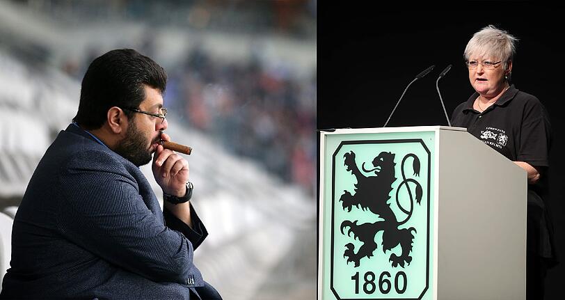 Íst beim TSV 1860 zunehmend isoliert: Der jordanische Investor Hasan Ismaik. Rechts Ulla Hoppen, die ihren Antrag durchgebracht hat.