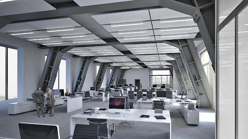 Im Inneren des Büroturms soll es so aussehen.