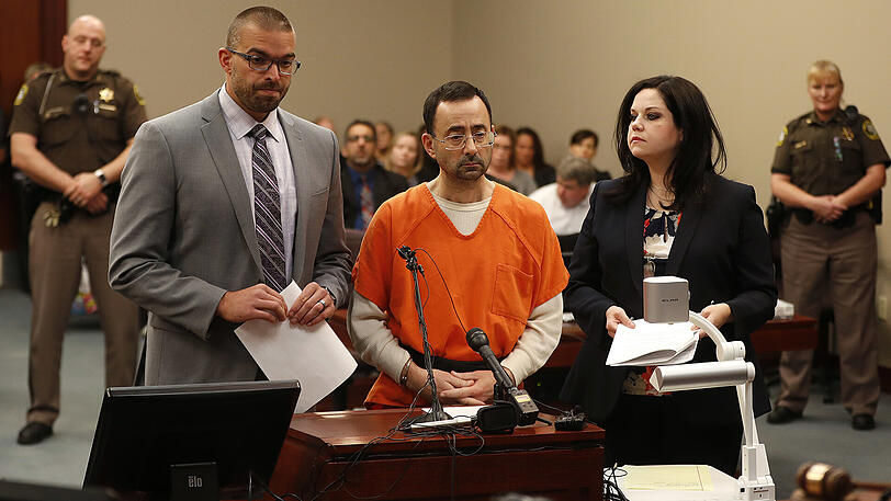 Larry Nassar (54), der ehemalige Teamarzt der amerikanischen Turnerinnen, bei einer Gerichtsanhörung in Lansing.