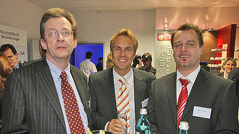 Medienpartner (v.li.): Philip von Martius (Studio Gong GmbH), Alexander Koller (Funkhaus) und Werner Jerono (Franken TV).