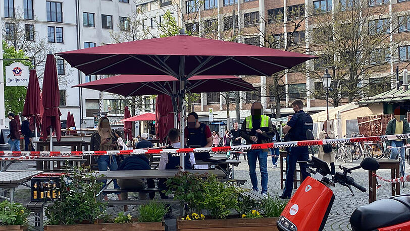 Der Bereich rund um den Viktualienmarkt ist großräumig abgesperrt. Der Bereich rund um den Viktualienmarkt ist großräumig abgesperrt.