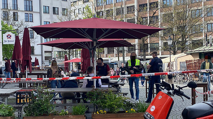 Der Bereich rund um den Viktualienmarkt ist großräumig abgesperrt.