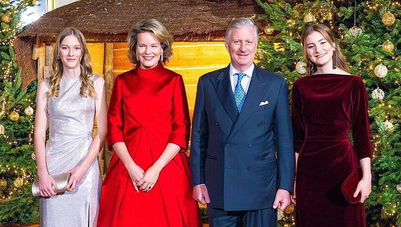 Prinzessin Eléonore, Königin Mathilde, König Philippe und Prinzessin Elisabeth beim alljährlichen Weihnachtskonzert.
