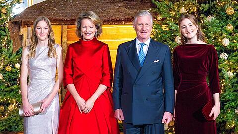 Prinzessin Eléonore, Königin Mathilde, König Philippe und Prinzessin Elisabeth beim alljährlichen Weihnachtskonzert.