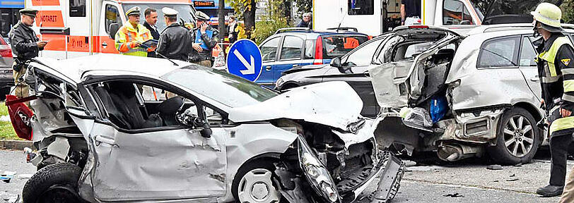 Die Bilder von der Massenkarambolage auf der Nymphenburger Straße.