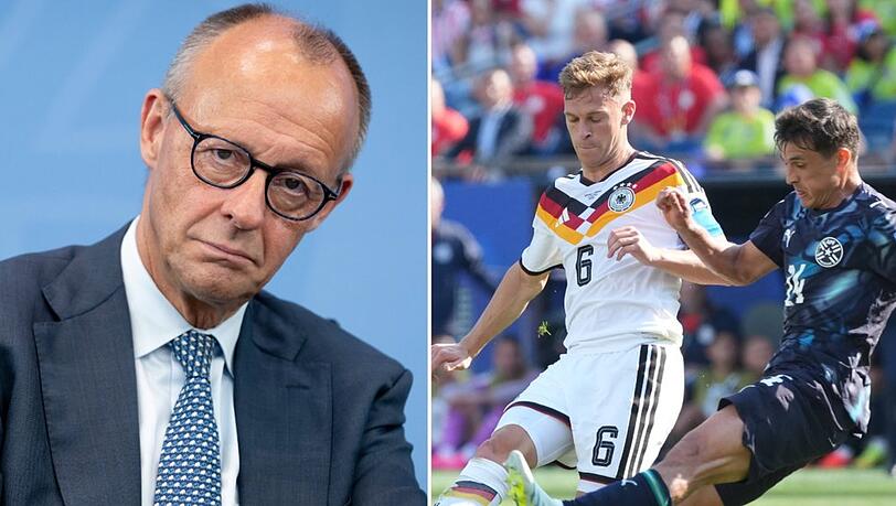 Friedrich Merz (li.) hat sich erneut zum WM-Aus der deutschen Nationalmannschaft ge&auml;u&szlig;ert.