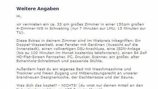 Relativ harmlos geht es in dem Angebot mit der Beschreibung des luxoriösen Zimmers los. Aber dann... Relativ harmlos geht es in dem Angebot mit der Beschreibung des luxoriösen Zimmers los. Aber dann...