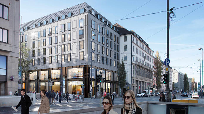 Konsumparadies statt Bettenburg: So stellt sich der Investor das neue Büro- und Geschäftshaus an der Bayerstraße 25 vor.