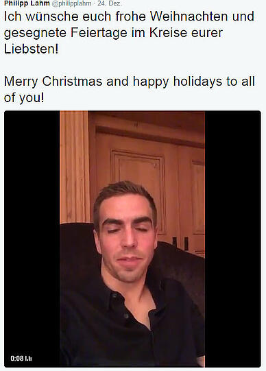 Philipp Lahm richtet sich sogar mit einer Videobotschaft an seine Fans.