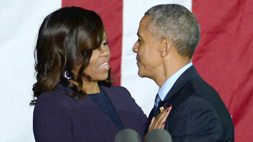 Michelle und Barack Obama bei einem öffentlichen Auftritt