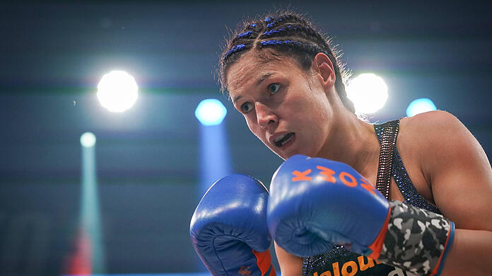 Kickboxerin Marie Lang in ihrem Element. (Archivbild)