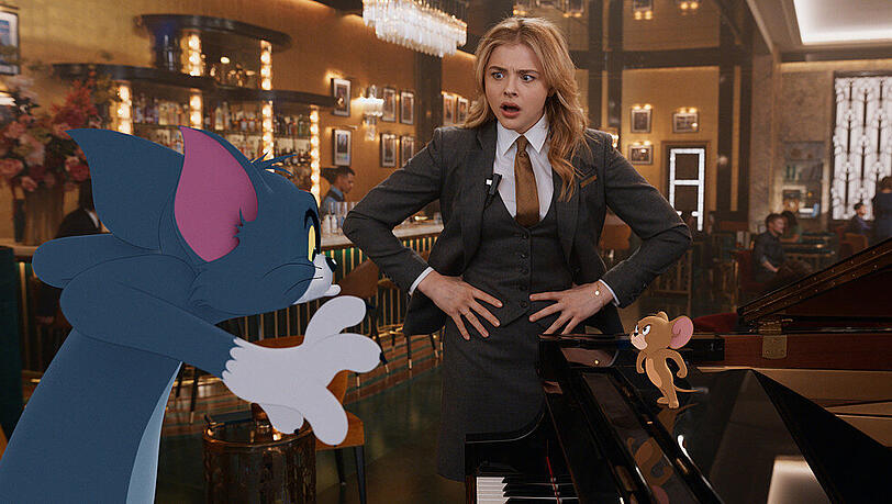 Kater Tom, Chloë Grace Moretz als Kayla und Maus Jerry Kater Tom, Chloë Grace Moretz als Kayla und Maus Jerry