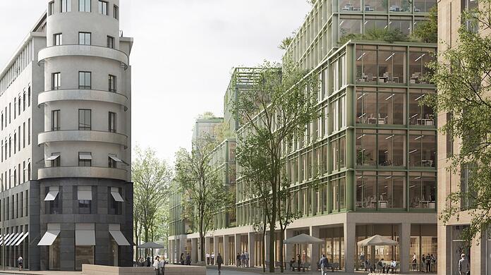 Luftig, gläsern und sehr grün: Wenn der finstere Karstadt-Riegel zwischen Stachus und Hauptbahnhof abgerissen ist, soll der Neubau mal so aussehen.