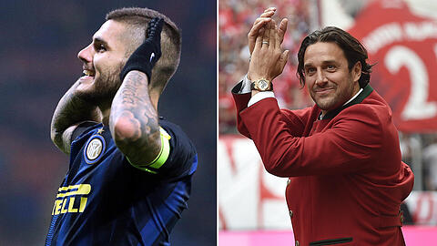 Luca Toni (links) legt den Bayern-Bossen Mauro Icardi als Lewandowski-Ersatz ans Herz.