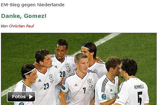 Internationale Pressestimmen Euro 2012: Gomez-Show - Pressestimmen zum Holland-Spiel - Bilder - Abendzeitung München