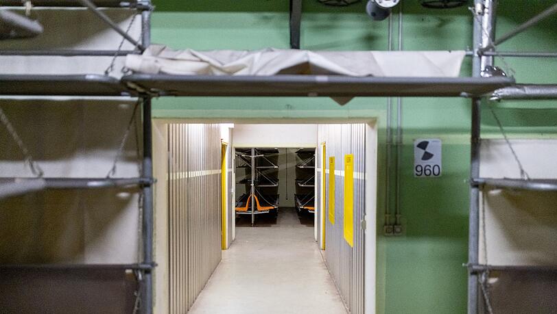 Der Aufenthalts- und Schlafraum im ABC-Bunker unter dem Hauptbahnhof in Nürnberg.