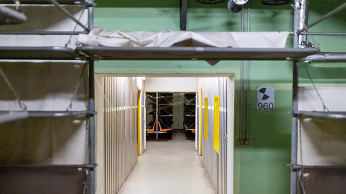 Der Aufenthalts- und Schlafraum im ABC-Bunker unter dem Hauptbahnhof in Nürnberg.