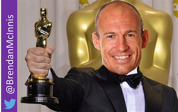 Zum Abschluss sollte Arjen Roben den Oscar für seine Schauspielerische Leistung erhalten - finden zumindest ein paar Nutzer auf Twitter.