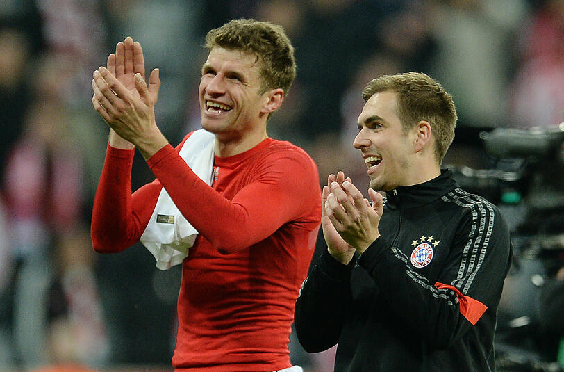 Der Doppel-Müller: Nach dem Sieg gegen Donezk feiert der FC Bayern