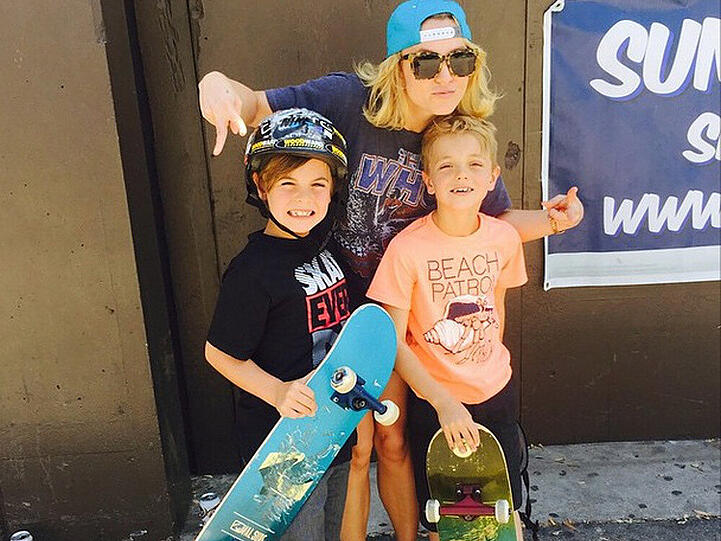 Britney Spears mit ihren Söhnen Sean Preston (l.) und Jayden James
