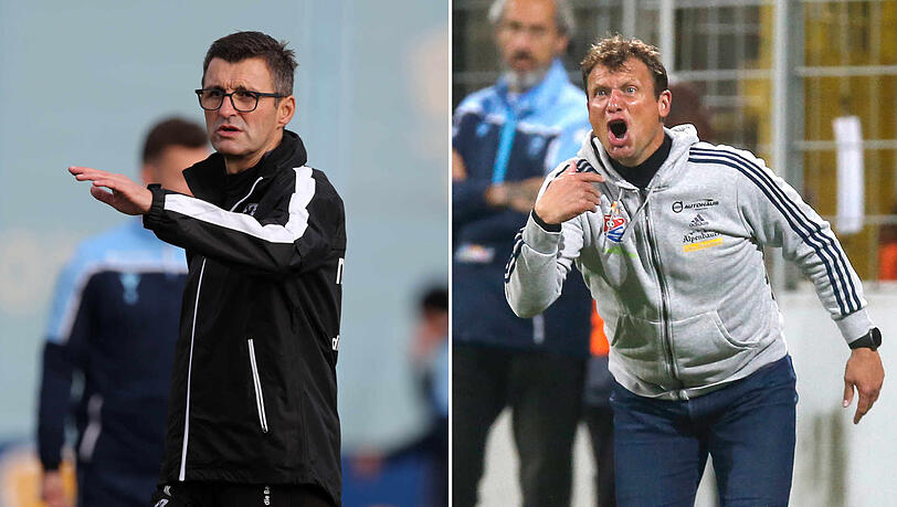 "Haching ist brutal stark", sagt Sechzig-Trainer Michael Köllner (l.). "Etwas sehr Spezielles", sagt Haching-Coach Claus Schromm über das S-Bahn-Derby.