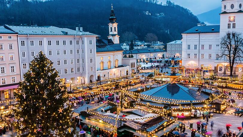 Der Christkindlmarkt in der Salzburger Altstadt.